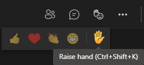 Image showing where the raise hand button is located