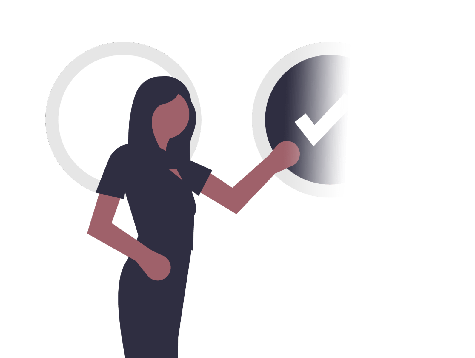 Image of a woman checking boxes
